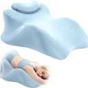 Wedge Pillow for Couples Intimacy, Spine & Hip Alignment Position Cushion, Memory Foam Lift Pillow for Adult Bed, Lounge & Relaxation, Comfort Support for Back, Waist & Posture-Blue, one size