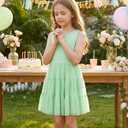 Girls Tiered Tulle Soft Dress Summer Sleeveless Dress 8-12 Year