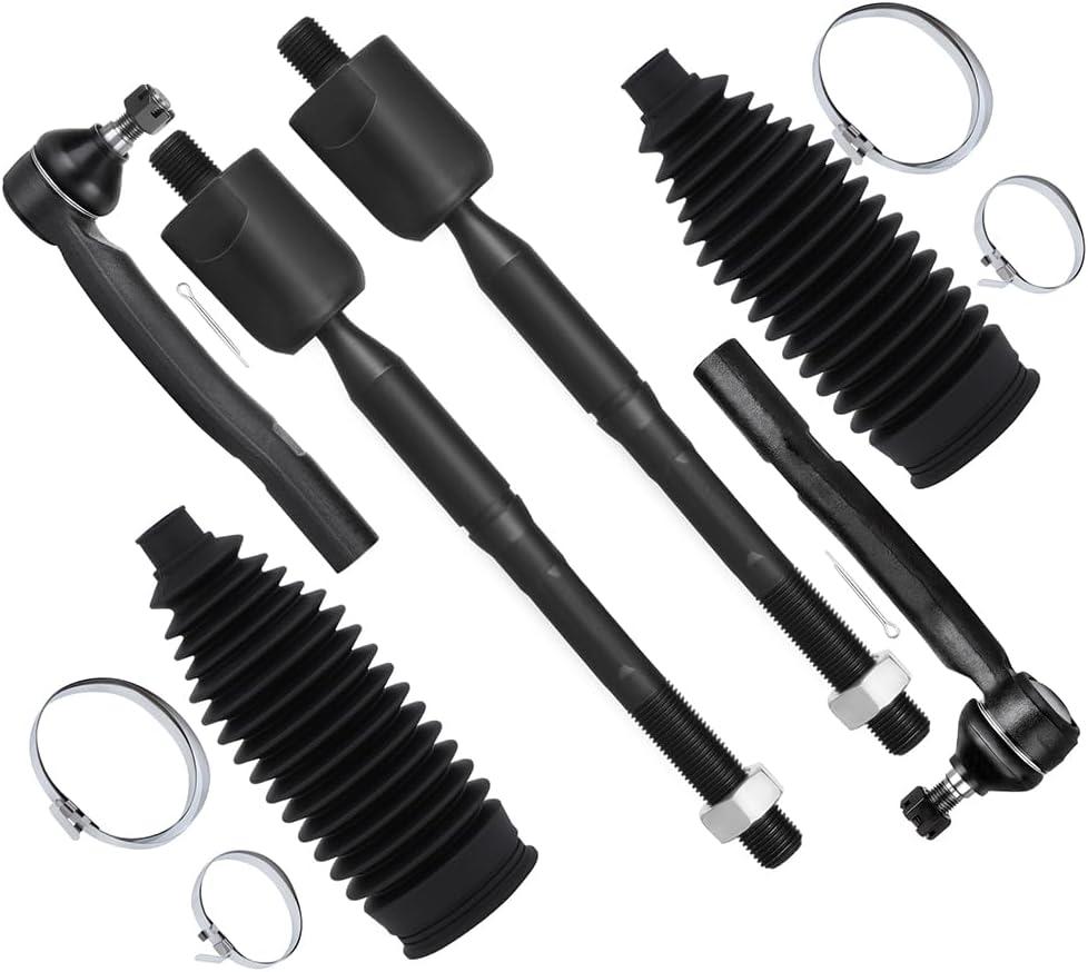 SCITOO 6pcs Front Suspension Kit Inner Outer Tie Rod Ends w/Steering Boots fit for 2004-2006 for Lexus ES330 2004-2006 for Toyota Camry 2004-2008 for Toyota Solara