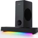 MEREDO Sound Bar for Smart TV 3.1CH PC Gaming Soundbar with Subwoofer RGB Lighting Audio Sync Surround Sound System BT 5.3/HD-ARC/Optical/AUX/USB for Desktop Tablets Consoles Home Cinema