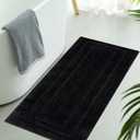 GRANNY SAYS Large Bathroom Rugs Non Slip Washable, 24" x 48", Water Absorbent Bath Mats for Bathroom, Thick Soft Shaggy Bath Rug, Microfiber Shower Room Floor Mat Decor, Black