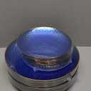 SUT 100Pcs Blue Plastic Plates, Hammered Plates Disposable Heavy Duty, Blue Disposable Plates With Gold Rim, Fancy Plastic plates Include 50 Dinner plate and 50 Dessert plates for Wedding (Blue)