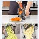 Rotary Cheese Grater with 3 Stainless Steel Blades – Manual Cheese, Vegetable, Nuts Slicer & Shredder with Strong Suction Base, Round mandoline slicer & Food Chopper - Hand Crank Grater with Handle