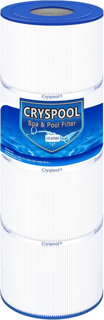 Cryspool 07065 Filter Compatible with CX500-RE, C500, PA50, Ultral-A11, PP-A11, C-7656, FC-1240, 50 Sq. Ft Pool Filter Cartridge, 1 Pack