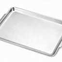 16.3" x 11" Large Serving Platters, Stainless Steel Heavy-Duty Large Serving Trays, Silver Rectangular Plates for Food, Fruit, Party, Wedding, Christmas, Chip and Scratch Resistant
