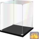 Acrylic Display Case for Collectibles Assemble Clear Acrylic Display Box for Lego Alternative Glass Case for Showcasing Figures Doll Toys Home Storage(6x6x8 inch, 15x15x20 cm)