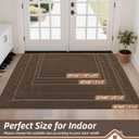 BEQHAUSE Door Mat 36" x 60", Non-Slip Door Mats Indoor Entryway Rugs Washable Low-Profile Absorbent and Stain Resist Floor Mats, Dog Door Mat for Front Back Door, Mud Wet Shoes & Paws, Brown