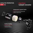 Black Rear Catalytic Converter w/Flex Pipe Fit for 3.5L 2007-2018 Nissan Altima, 2009-2014 Murano, 2011-2014 Quest, 2013-2015 Pathfinder, 2014-2016 I-nfiniti JX35 2013 QX60(EPA Compliant)