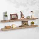 FLYJOE Floating Shelves | 8" Deep Rustic Reclaimed Barnwood Wall Hanging Shelves with Invisible Heavy-Duty Metal Bracket | Wall Mounted | Farmhouse Style | 48 inches, 2 PCs, Distressed Natural