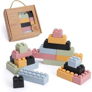 bopoobo Stacking Toys Soft Building Blocks, Silicone Montessori Educational Toy Toddler Sensory Learning, Baby Bath Toys, Girls Boy Gifts for Kids Age 1 2 3 Years Old (5 Color)