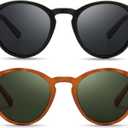 SUNGAIT Classic Vintage Round Polarized Sunglasses for Women Men Retro Style UV400