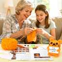 Crochet Kit for Beginners Kids Birthday Valentine's Day Teens Adults Custom Birthday DIY Gifts for Women Daughter Granddaughter Friend Cat Crochet Kits with Step-by-Step Video Tutorials(40%+ Yarn)
