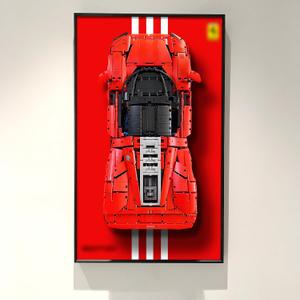 WETCEAOM Display Wallboard Compatible with Lego Technic Daytona SP3 42143 Race Car Display, Gift Ideas Compatible with Lego Car Wall Mount Display Frame Fans, Size:19.7X 31.5in(No Model), 19.7"L x 0.78"W x 31.5"H