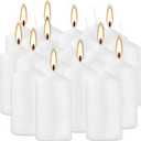 20-Piece White Taper Candles (2x4 inches) | Unscented, Dripless & Smokeless | Clean-Burning Dinner Candles for Weddings, Parties, Dinner Table Decor, Home Dining, Church Ceremonies & Celebrations