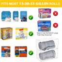 SEANADO Trash Bag Dispenser Roll Holder, 2 Compartment Wall Mount Acrylic Kitchen Double Side Loaded Organizer Storage Box Holder for Garbage and Grocery Bags (10.4 x 5.5 x 11inches)