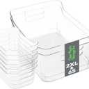 Tiawudi Set of 8 Clear Plastic Storage Bins, 2 Extra Large and 6 Small Storage Containers for Pantry Organization, Multi-Use Organizer Bins for Home, Kitchen, Cabinet, Bathroom, Fridge & Freezer