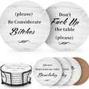 White Elephant Gifts for Adults, Funny Coasters Set of 6 with Holder Christmas Stocking Stuffers for Men Women, Gag Gifts Couples Birthday Housewarming Secret Santa Cool Friend Presents for Her Him