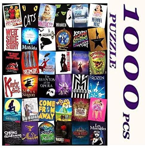 1000 Pieces of Jigsaw Puzzles Custom Broadway Musical Theater Jigsaw Puzzle for Adults and Teens Over 12 Years Old Large Size Ideal Relaxation Decompression Meditation Gift 27.6x19.7 Inches (Cat)