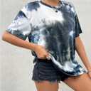 SOLY HUX Women's Tie Dye Shirt Short Sleeve Round Neck Tees Casual T Shirts Summer Tops (M)