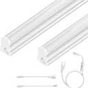 Ensenior 2-Pack T5 LED Shop Lights, 4FT 2000LM 6500K Super Bright White Integrated Single Fixture, 20W Linkable Utility Commercial Lighting for Gym/Garage/Ceiling/Under Cabinet, Plug & Play, FCC