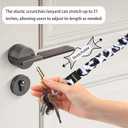 Lanyardio Stretchy Scrunchie Lanyard for ID Badges Keys, Cute Teacher Lanyard for Women with 2 Card Holders 19.22 Inch (Cow)