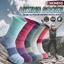 Anlisim Merino Wool Hiking Socks for Women Thermal Winter Warm Boot Work Cushion Socks 5 Pairs (M)