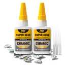 Ceramic Super Glue Liquid, Clear Instant Cyanoacrylate Adhesives for Ceramic Repair Food Safe, All Purpose CA Glue for Shoe Plastic Leather Glass Model Metal Wood Pottery Porcelain Mugs Clay Dishes (2oz-thin)