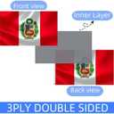 Double Sided 3ply Peru Flag 4X6FT with Inner Layer- Vivid Color, All Weather, Double Stitched Peruvian National Flags,Polyester Flags with Sturdy Brass Ring. (3ply 4x6)