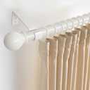 Curtain Rods for Windows 30‘’ to 62‘’, Decorative Small Curtains Rods Set, 5/ 8 inch White Splicing Metal curtain rod with Brackets for Bedroom, Living Room, Kitchen and Outdoor Patio