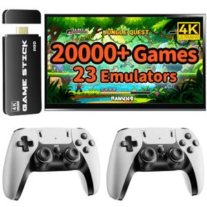 FCHOZY 2026 Upgraded Retro Gaming Console, Nostalgia Game Stick Pro, Classic Video Games with 4K HDMI, 20,000+ Games and 23 Emulators, Upgraded Dual 2.4G Wireless Controllers 64GB