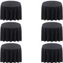 Surmente 120 inch Round Tablecloths -10 Pack Black Round Table Cloths, Polyester Fabric Table Covers for Wedding, Party, Banquet, or Restaurant