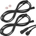 2-Pack Waterproof Extension Cable, 2 Pin 6.56 Ft/2m Extension Cord Wire with 18AWG IP67 Male and Female Connectors for Outdoor Spotlights/LED Deck Lights [Black]