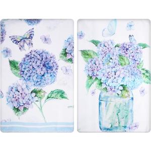 Spring Kitchen Towels Wildflower Print Dish Towels for Kitchen Bathroom Housewarming Gift (2, Embroidered Ball Pattern)