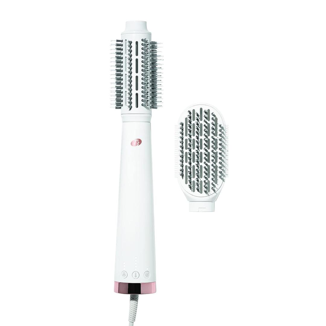 "T3 AireBrush Duo Interchangeable Hot Air Blow Dry Brush with Two Attachments  Includes 15 Heat and Speed Combinations, T3 IonFlow Technology, Volume Booster Switch, Lock-in Cool Shot"