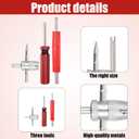 3Pcs Tire Valve Stem Removal Tool, 4 in 1 Double Single Head Valves Puller, Multi Function Tire Repair Tools, Tire Valve Stem Installation Tools Kit for Bicycle Car Motorcycle Trucks Tire Repair
