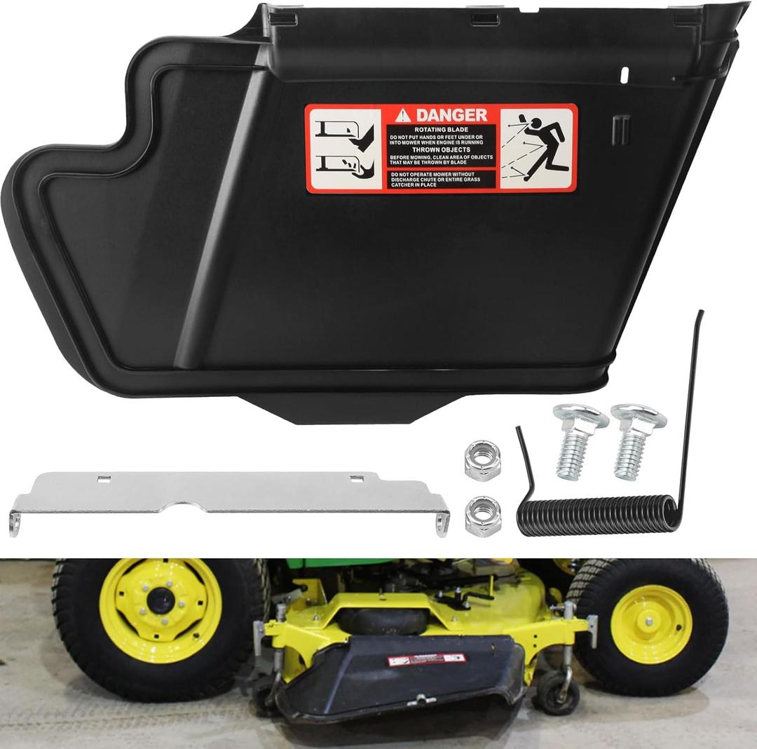 TCA16388 Deck Discharge Chute Kit Compatible with John-Deere 54C 54D 48C 62D Lawn Mower Decks W/ M159491 Hinge, UC18422 Spring, 14M7166 Lock Nut, 03M7183 Bolt