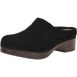 Bella Vita Women's Motto Slip on Clog (6, Black Suede Leather)