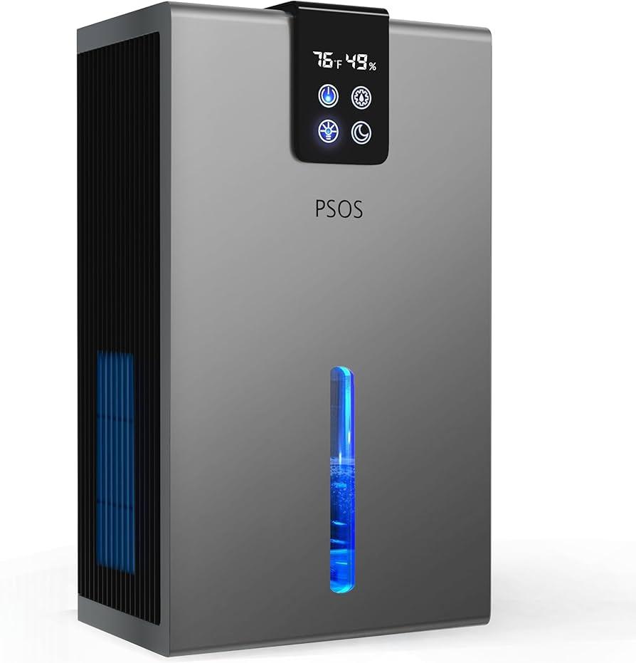 Dehumidifier, Dehumidifiers for Home, 98 OZ Water Tank, (1000 sq.ft) Quiet Dehumidifier for Basement Bathroom Bedroom with Humidity Display, Auto Shut Off, Relaxing 7 Color Ambient Light(Black)