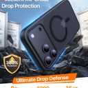 2 x Magnetic for iPhone 17 Pro Case,[Anti-Slip][Compatible with MagSafe][Military Grade Drop Protection] Shockproof Protective Translucent Matte Phone Case for iPhone 17 Pro Case,Black