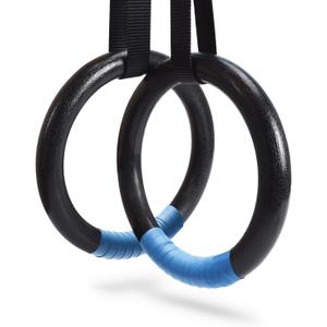 PACEARTH Gymnastic Rings 1100lbs Capacity with 14.76ft Adjustable Buckle Straps Pull Up Exercise Rings Non-Slip Rings for Home Gym Full Body Workout (Black)