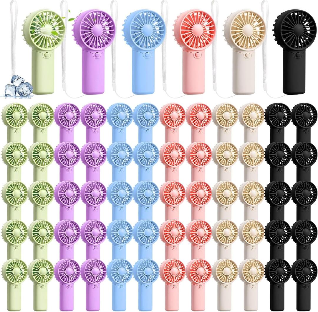 Rossesay 60 Pcs Mini Portable Fan, Green, Pink, White, Blue, Black, Purple
Small Handheld Fans, Battery Operated Portable Personal Fans, Summer Party Travel Beach, Indoor Outdoor Cooling Gift