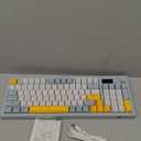 Wireless Keyboard Creamy Membrane with Rainbow Backlight,3-Mode Connectivity (BT/2.4G/USB-C) with LCD Screen & Multifunction Knob,200H Battery, 94 Key PBT Keycaps, Quiet Typing for Office/Home/Gaming