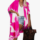 Moss Rose Women's Beach Cover up Swimsuit Kimono with Bohemian Floral Print, Loose Casual Resort Wear