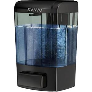 SVAVO Wall Mounted Soap Dispenser Kitchen Bathroom Manual Soap Dispenser Refillable Hand soap Dispenser for Liquid Contianers Shampoo Gel Chamber for Household Commerical 23.7oz (700ml) ABS
