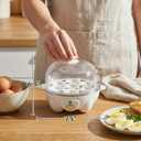 Elite Gourmet EGC-007## Rapid Egg Cooker, 7 Easy-To-Peel, Hard, Medium, Soft Boiled Eggs, Poacher, Omelet Maker, Auto Shut-Off, Alarm, 16-Recipe Booklet, White