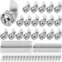 Cylinnda Cabinet Locks with Keys, 5/8" Cam Locks Keyed Alike, Tool Box Lock for Truck Pickup Mailbox Cabinet Cam Lock Toolbox Lock Replacement Set, Zinc Alloy (20 Pack, 5/8")
