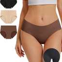 OVRUNS Camel Toe Proof Underwear for Women Cameltoe Concealer Underwear Seamless No Show Panty Liners Workout Panties (Medium, Black-nude-coffee)