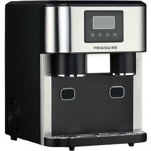 Frigidaire EFIC245-SS EFIC245 3-in-1 Countertop Crunchy Chewable Nugget Style Dual Ice Crusher and Cube Maker, Makes 33 Pounds in 24 Hours, 2 Sizes, with Water Dispenser and Line-in