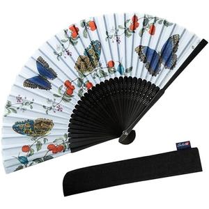 Handheld Floral Pattern Fabric Fans Summer Cools Perfect for Weddings, Parties and Church Events Butterfly