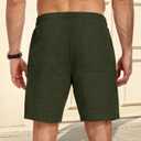 Men's Corduroy Shorts Casual Elastic Drawstring Lightweight Summer Beach Shorts with Pockets (Green, XXL)